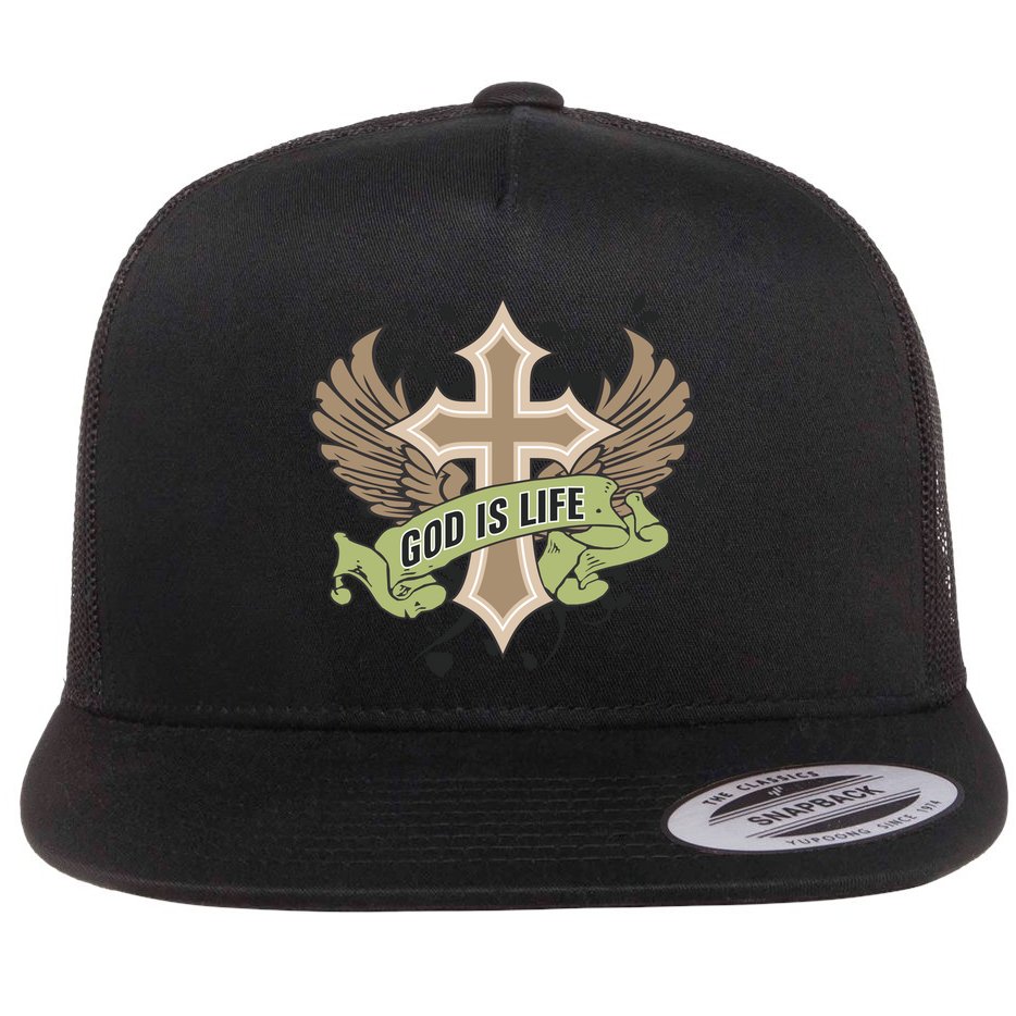 God is Life Flat Bill Trucker Hat