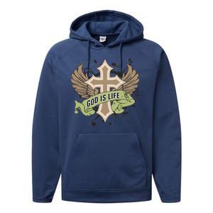 God is Life Performance Fleece Hoodie