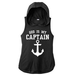 God Is My Captain Ladies PosiCharge Tri-Blend Wicking Draft Hoodie Tank