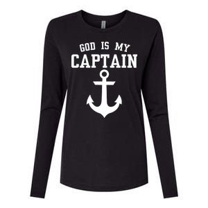 God Is My Captain Womens Cotton Relaxed Long Sleeve T-Shirt