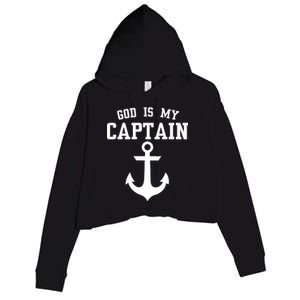 God Is My Captain Crop Fleece Hoodie