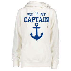 God Is My Captain Womens Funnel Neck Pullover Hood