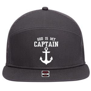 God Is My Captain 7 Panel Mesh Trucker Snapback Hat