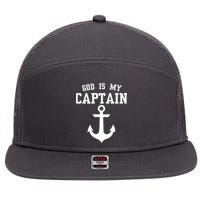 God Is My Captain 7 Panel Mesh Trucker Snapback Hat
