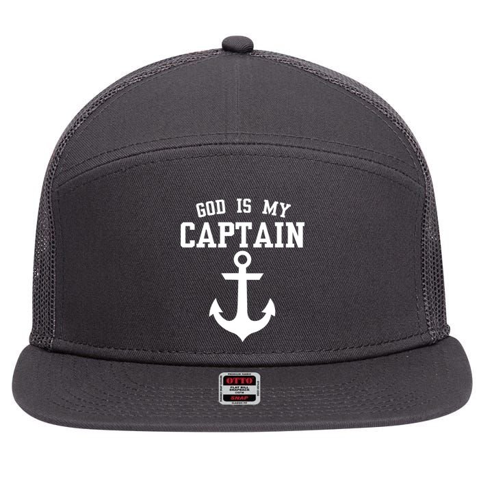 God Is My Captain 7 Panel Mesh Trucker Snapback Hat
