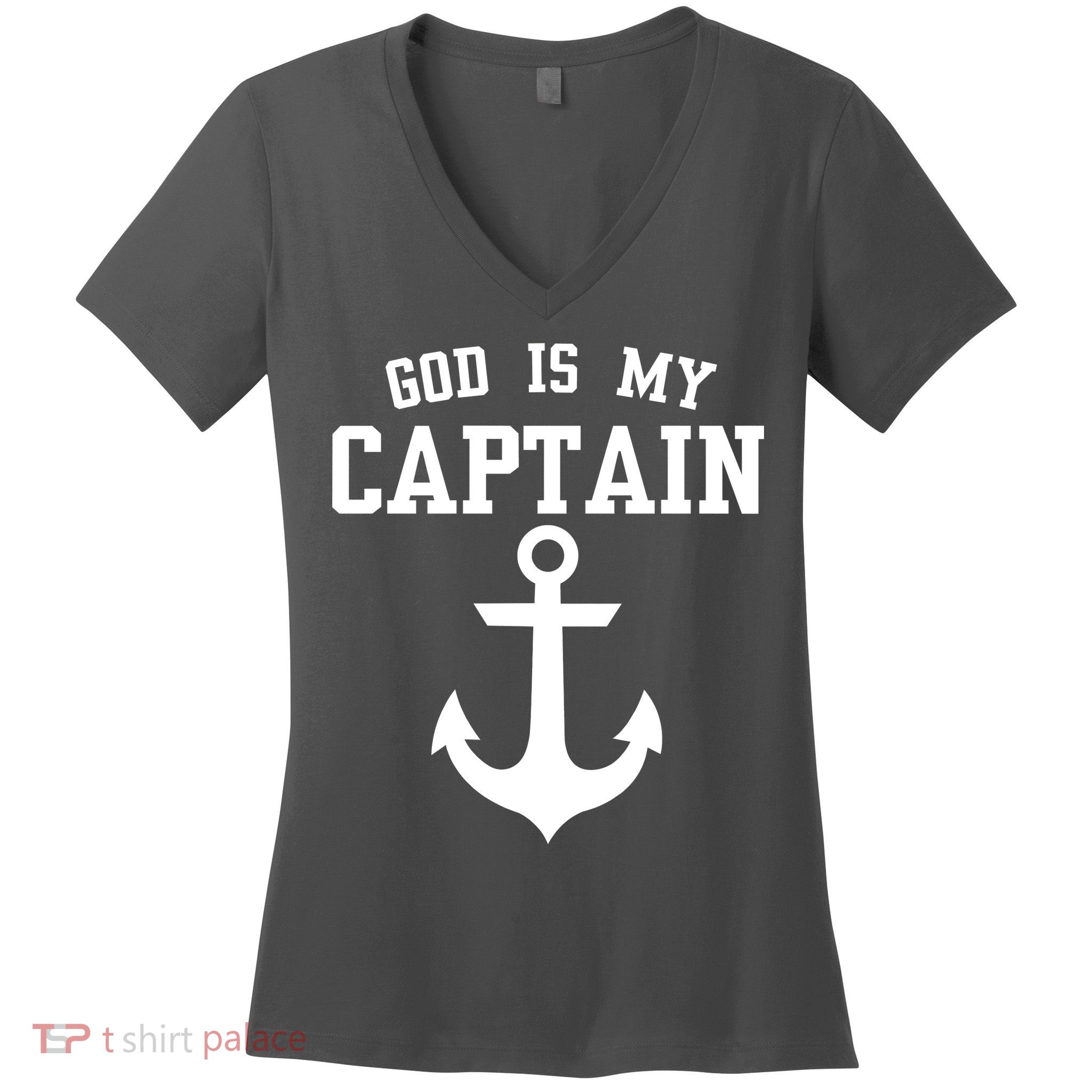 God Is My Captain Women's V-Neck T-Shirt