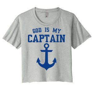 God Is My Captain Women's Crop Top Tee