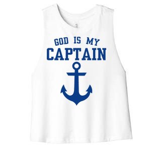 God Is My Captain Women's Racerback Cropped Tank