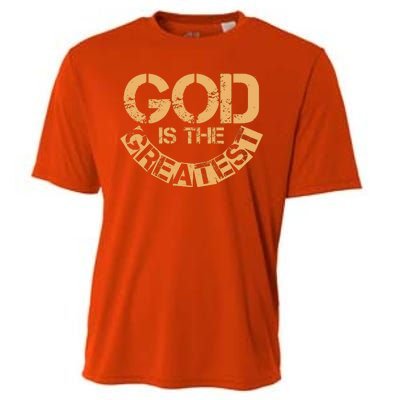 GOD is the Greatest Army Stamp Print Cooling Performance Crew T-Shirt