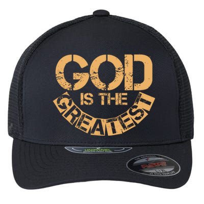 GOD is the Greatest Army Stamp Print Flexfit Unipanel Trucker Cap