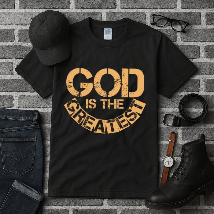 GOD is the Greatest Army Stamp Print Tall T-Shirt
