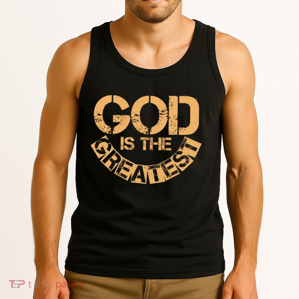 GOD is the Greatest Army Stamp Print Tank Top