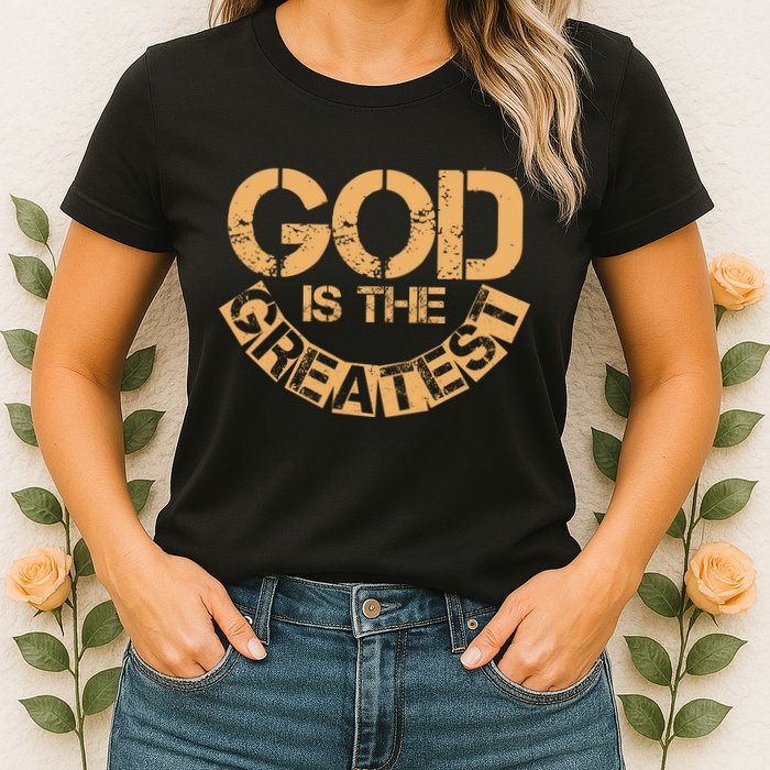 GOD is the Greatest Army Stamp Print Womens T-Shirt