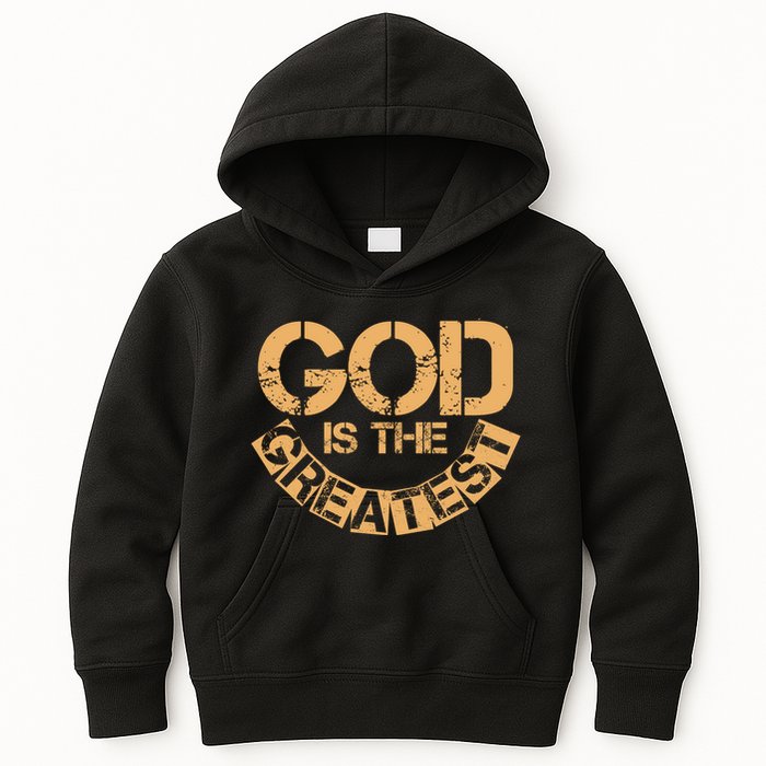 GOD is the Greatest Army Stamp Print Kids Hoodie