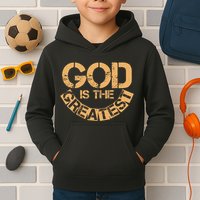 GOD is the Greatest Army Stamp Print Kids Hoodie
