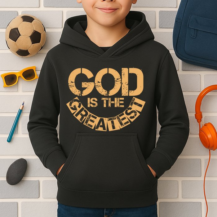 GOD is the Greatest Army Stamp Print Kids Hoodie