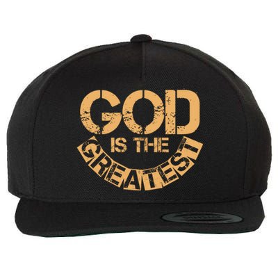 GOD is the Greatest Army Stamp Print Wool Snapback Cap