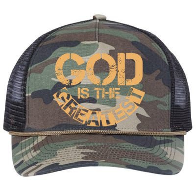 GOD is the Greatest Army Stamp Print Retro Rope Trucker Hat Cap