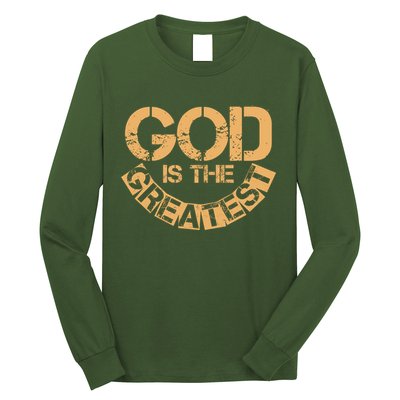 GOD is the Greatest Army Stamp Print Long Sleeve Shirt