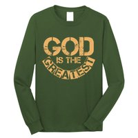 GOD is the Greatest Army Stamp Print Long Sleeve Shirt