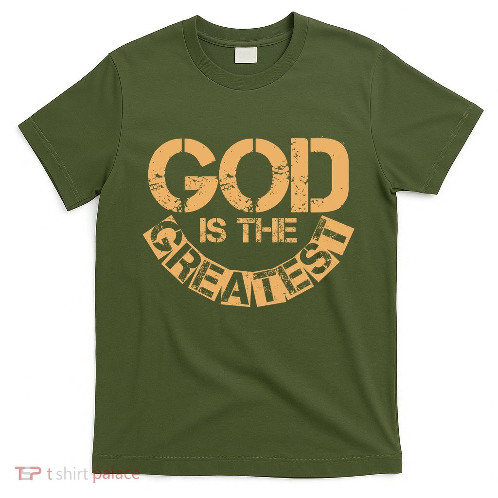 GOD is the Greatest Army Stamp Print T-Shirt