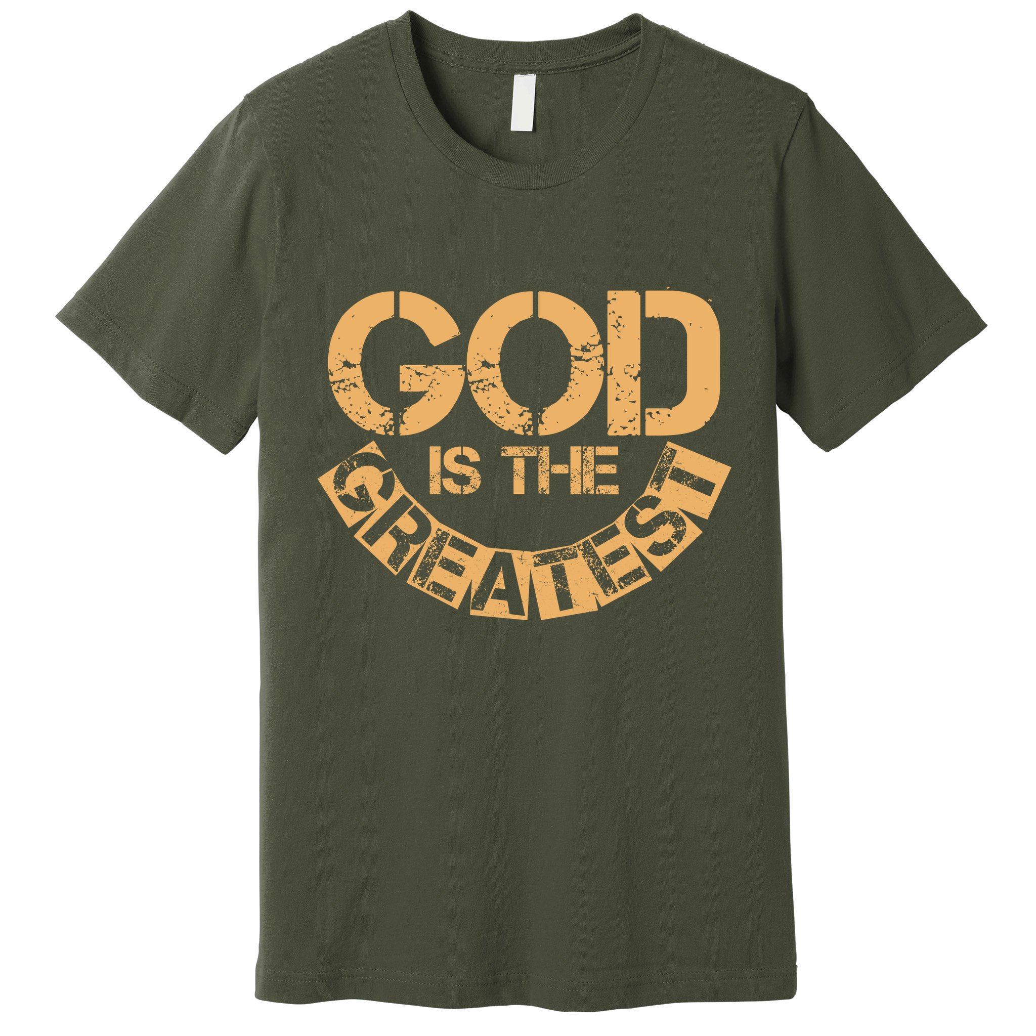 GOD is the Greatest Army Stamp Print Premium T-Shirt