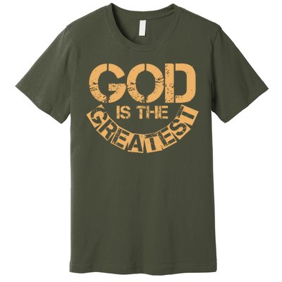 GOD is the Greatest Army Stamp Print Premium T-Shirt