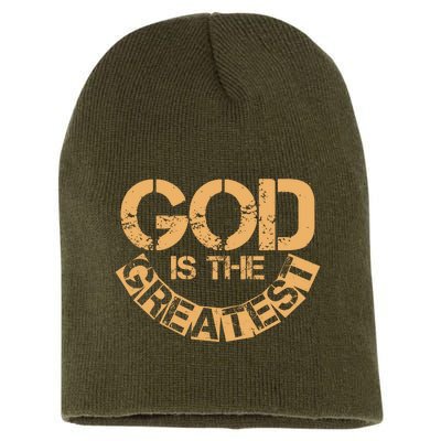 GOD is the Greatest Army Stamp Print Short Acrylic Beanie