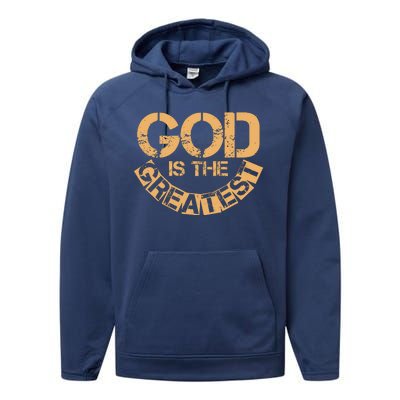 GOD is the Greatest Army Stamp Print Performance Fleece Hoodie