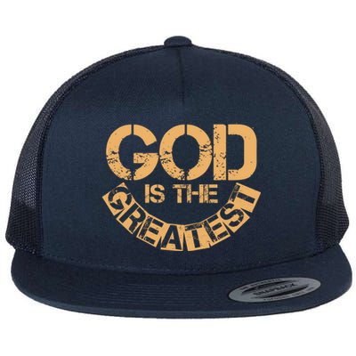 GOD is the Greatest Army Stamp Print Flat Bill Trucker Hat