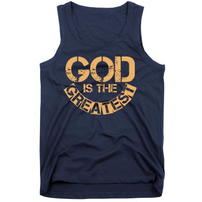 GOD is the Greatest Army Stamp Print Tank Top