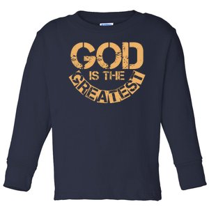 GOD is the Greatest Army Stamp Print Toddler Long Sleeve Shirt