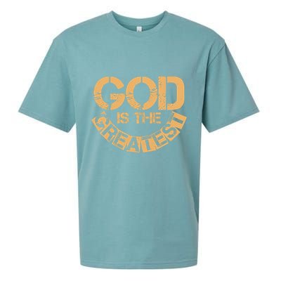GOD is the Greatest Army Stamp Print Sueded Cloud Jersey T-Shirt