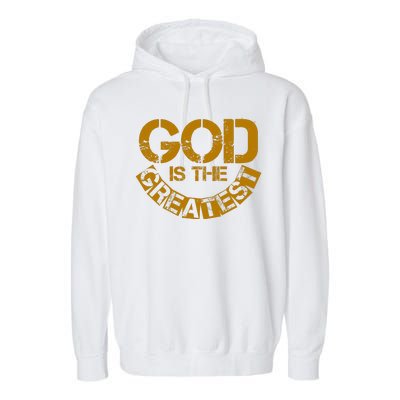 GOD is the Greatest Army Stamp Print Garment-Dyed Fleece Hoodie