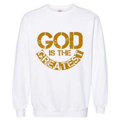 GOD is the Greatest Army Stamp Print Garment-Dyed Sweatshirt