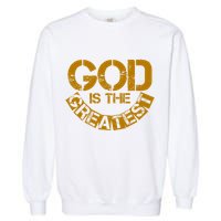 GOD is the Greatest Army Stamp Print Garment-Dyed Sweatshirt