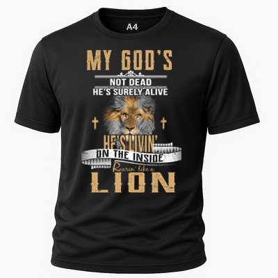 God Living On The Inside Roaring Like A Lion Cooling Performance Crew T-Shirt