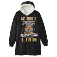 God Living On The Inside Roaring Like A Lion Hooded Wearable Blanket