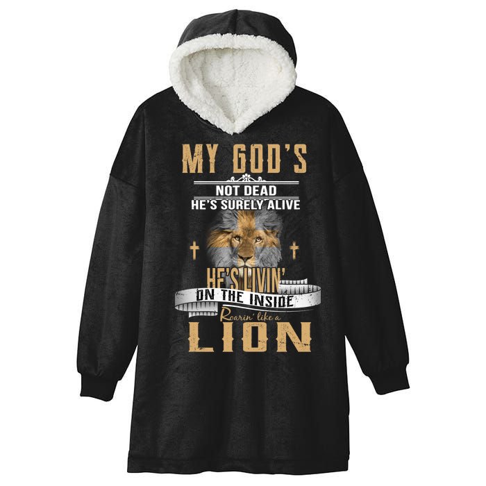 God Living On The Inside Roaring Like A Lion Hooded Wearable Blanket