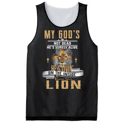 God Living On The Inside Roaring Like A Lion Mesh Reversible Basketball Jersey Tank