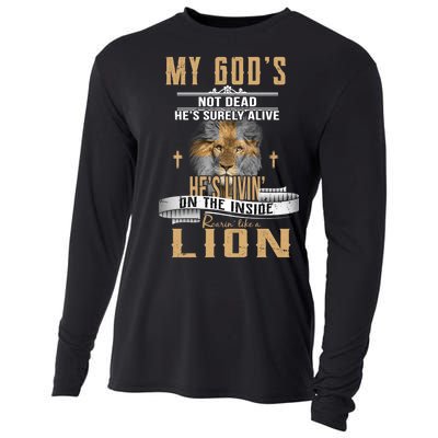 God Living On The Inside Roaring Like A Lion Cooling Performance Long Sleeve Crew