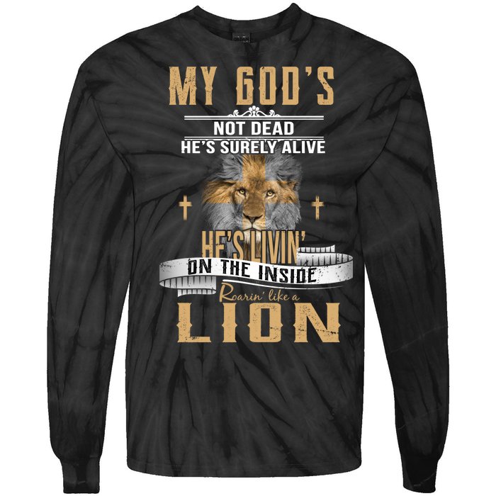 God Living On The Inside Roaring Like A Lion Tie-Dye Long Sleeve Shirt