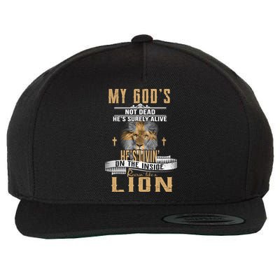 God Living On The Inside Roaring Like A Lion Wool Snapback Cap