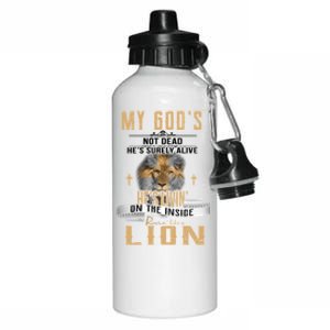 God Living On The Inside Roaring Like A Lion Aluminum Water Bottle