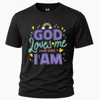 God Loves Me Just Like I Am Cooling Performance Crew T-Shirt