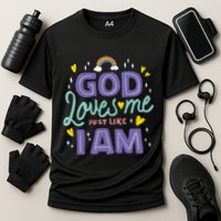 God Loves Me Just Like I Am Cooling Performance Crew T-Shirt