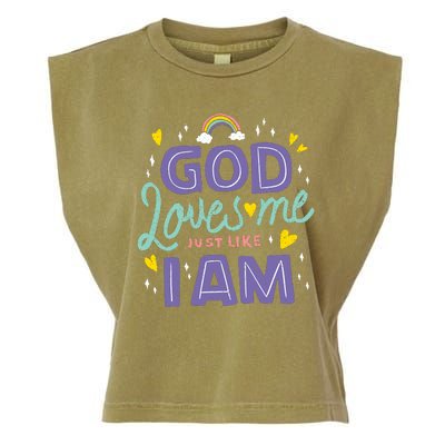 God Loves Me Just Like I Am Garment-Dyed Women's Muscle Tee