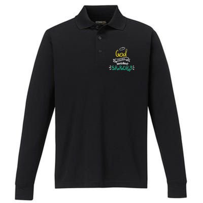 God Never Makes Errors Performance Long Sleeve Polo