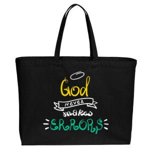 God Never Makes Errors Cotton Canvas Jumbo Tote