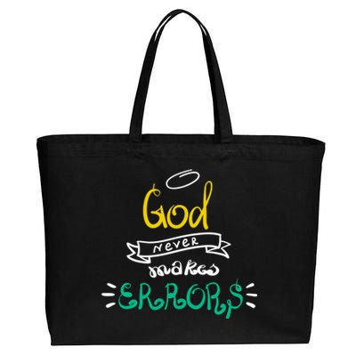 God Never Makes Errors Cotton Canvas Jumbo Tote